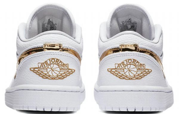 Nike Air Jordan 1 Retro Matalat Topit Koripallokengät Naisille Valkoinen Kulta