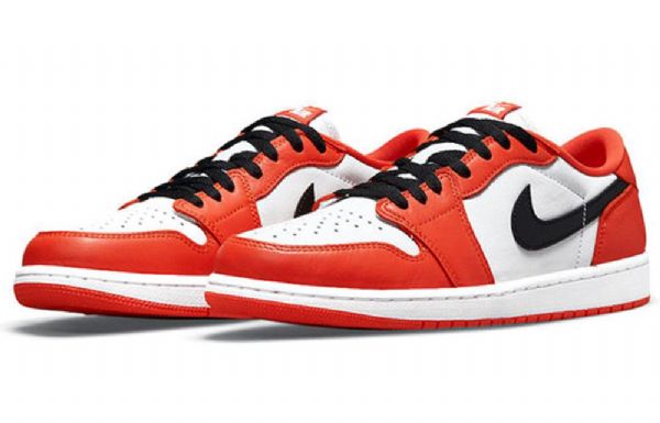 Nike Air Jordan 1 Retro Matalat Topit Og Koripallokengät Miehille Oranssi Valkoinen