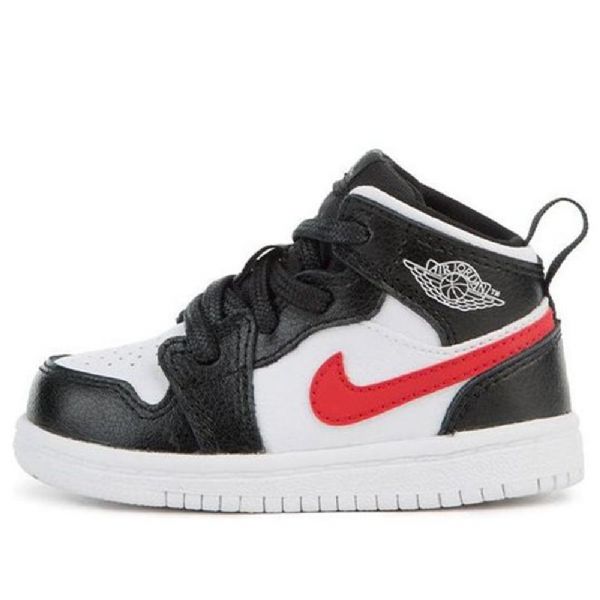 Nike Air Jordan 1 Retro Mid Tops Bt Koripallokengät Lapsille Musta Valkoinen