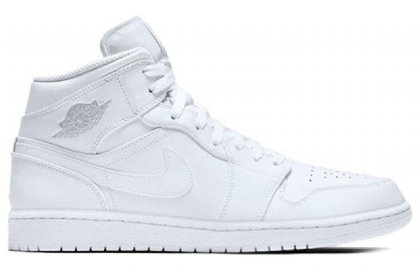 Nike Air Jordan 1 Retro Mid Tops Koripallokengät Miehille Valkoinen