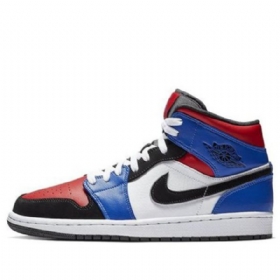 Nike Air Jordan 1 Retro Mid Tops Koripallokengät Miesten Musta Valkoinen Purppura