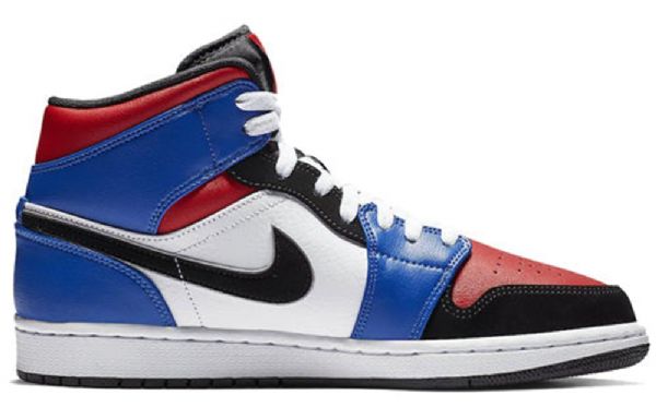 Nike Air Jordan 1 Retro Mid Tops Koripallokengät Miesten Musta Valkoinen Purppura