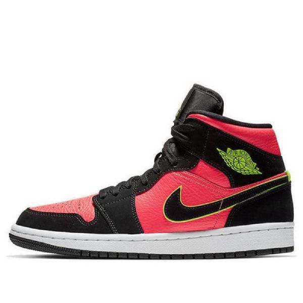 Nike Air Jordan 1 Retro Mid Tops Koripallokengät Naisille Musta Punainen