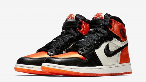 Nike Air Jordan 1 Satin Shatteredboard Kengät Naisille Oranssimusta