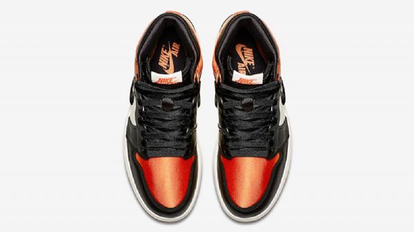 Nike Air Jordan 1 Satin Shatteredboard Kengät Naisille Oranssimusta