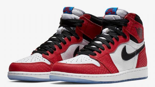 Nike Air Jordan 1 Spider-man Kengät Miehille Punainen Valkoinen