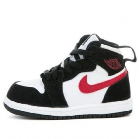 Nike Air Jordan 1 Td Retro High Tops Kengät Lapsille Valkoinen Musta Punainen