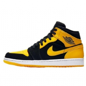 Nike Air Jordan 1 Uudet Rakkauskengät Miehille Musta Keltainen