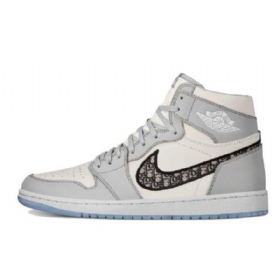 Nike Dior Jordan 1 Korkeat Topit Og Miesten Kengät Harmaa