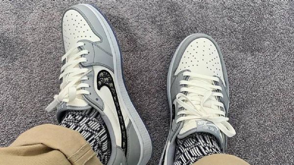 Nike Dior Jordan 1 Matalat Kengät Naisille Harmaa
