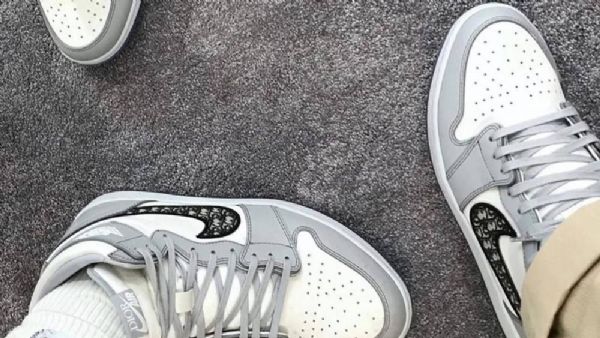 Nike Dior Jordan 1 Matalat Kengät Naisille Harmaa