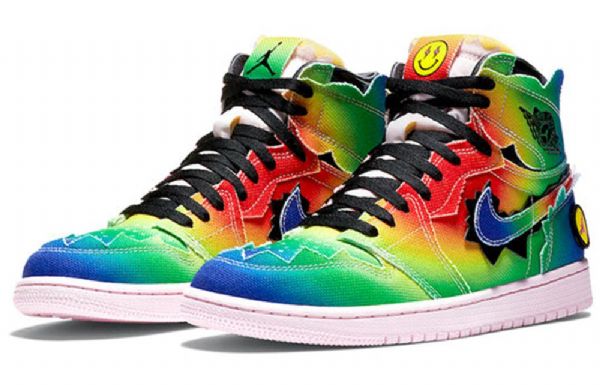 Nike J. Balvin Air Jordan 1 Retro Og High Topit Koripallokengät Miehille Monivärinen