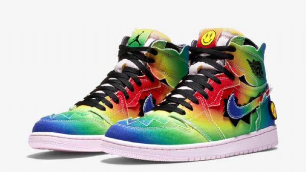 Nike J Balvin Jordan 1 Korkeat Topit Og Miesten Kengät Monivärinen
