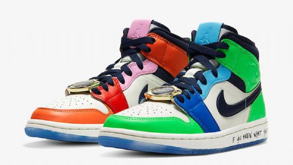 Nike Melody Ehsani Jordan 1 Mid Tops Fearless Kengät Miehille Monivärinen