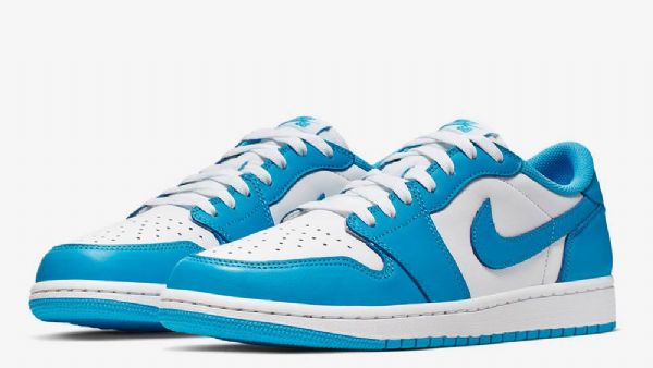 Nike Sb Air Jordan 1 Matalat Topit Unc Kengät Naisille Sininen Valkoinen