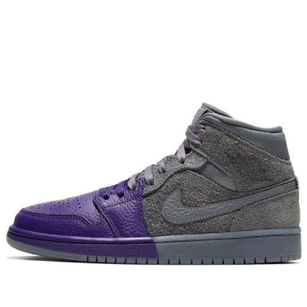 Nike Sheila Rashid Air Jordan 1 Mid Tops Retro Koripallokengät Miehille Purppuranharmaa