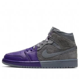 Nike Sheila Rashid Air Jordan 1 Mid Tops Retro Koripallokengät Miehille Purppuranharmaa
