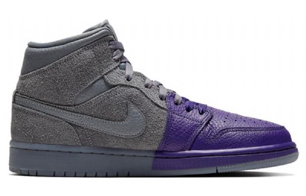 Nike Sheila Rashid Air Jordan 1 Mid Tops Retro Koripallokengät Miehille Purppuranharmaa
