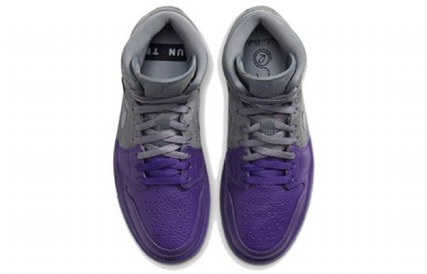 Nike Sheila Rashid Air Jordan 1 Mid Tops Retro Koripallokengät Miehille Purppuranharmaa