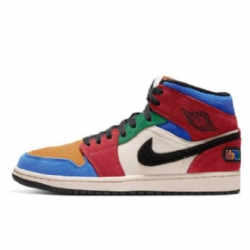 Nike Sininen The Great Jordan 1 Mid Tops Fearless Kengät Miehille Monivärinen