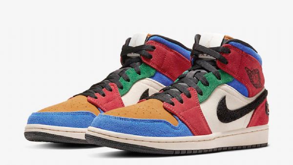 Nike Sininen The Great Jordan 1 Mid Tops Fearless Kengät Naisille Monivärinen