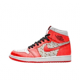 Nike Supreme Jordan 1 High Tops Stars Collegekengät Miehille Oranssi