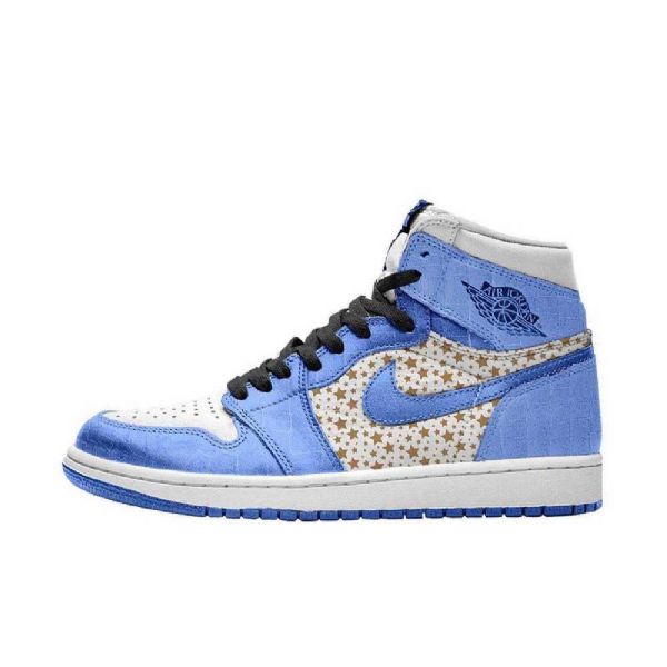 Nike Supreme Jordan 1 High Tops Stars Kengät Miehille Siniset