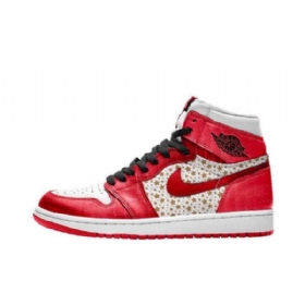 Nike Supreme Jordan 1 High Tops Stars Varsity Kengät Miehille Punainen