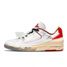 Nike Off-white Air Jordan 2 Matalat Kengät Miehille Valkoinen Punainen