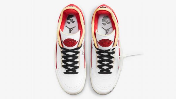 Nike Off-white Air Jordan 2 Matalat Kengät Miehille Valkoinen Punainen