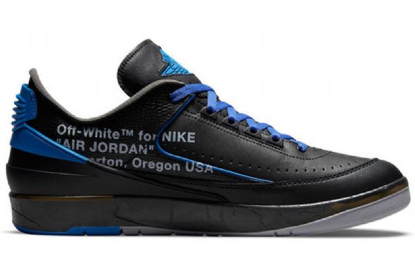 Nike Off-white Air Jordan 2 Retro Matalat Topit Sp Koripallokengät Miesten Musta Kuninkaansininen