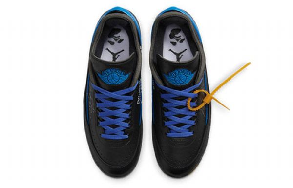 Nike Off-white Air Jordan 2 Retro Matalat Topit Sp Koripallokengät Miesten Musta Kuninkaansininen