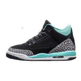 Nike Air Jordan 3 Retro Girls Valkaistu Kengät Miehille Musta Turkoosi