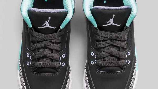 Nike Air Jordan 3 Retro Girls Valkaistu Kengät Miehille Musta Turkoosi