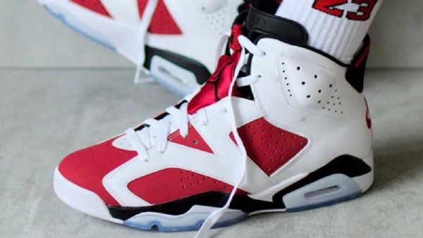 Nike Air Jordan 6 Carmine Kengät Miehille Burgundy Valkoinen