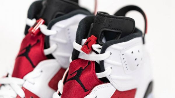Nike Air Jordan 6 Carmine Kengät Miehille Burgundy Valkoinen