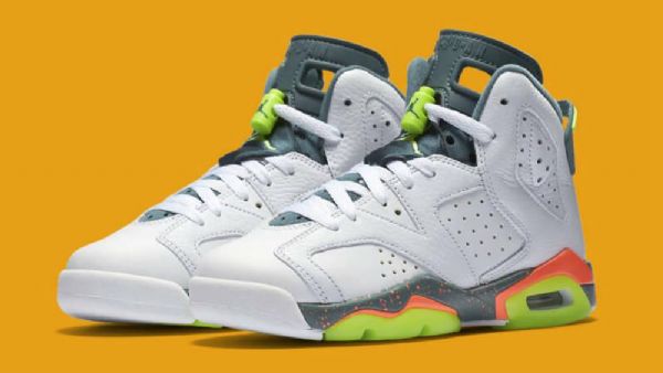 Nike Air Jordan 6 Gs Ghost Kengät Miehille Valkoinen Vihreä