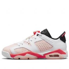 Nike Air Jordan 6 Matalat Topit Gs Atmosphere Retro Koripallokengät Miehille Valkoinen Vaaleanpunainen