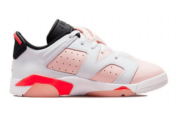 Nike Air Jordan 6 Matalat Topit Gs Atmosphere Retro Koripallokengät Miehille Valkoinen Vaaleanpunainen