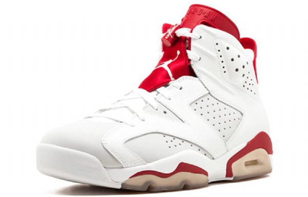 Nike Air Jordan 6 Retro Koripallokengät Miehille Valkoinen Punainen