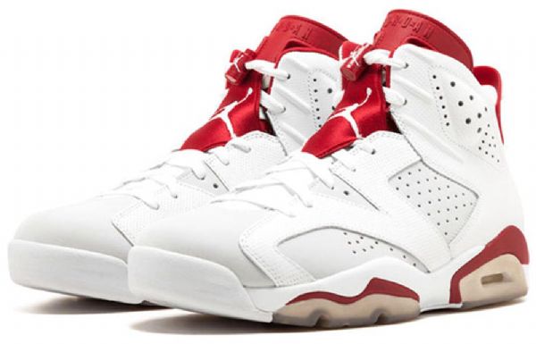 Nike Air Jordan 6 Retro Koripallokengät Miehille Valkoinen Punainen