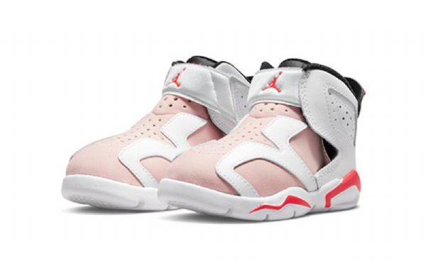Nike Air Jordan 6 Retro Little Flex Td Kengät Lapsille Vaaleanpunainen Punainen Valkoinen