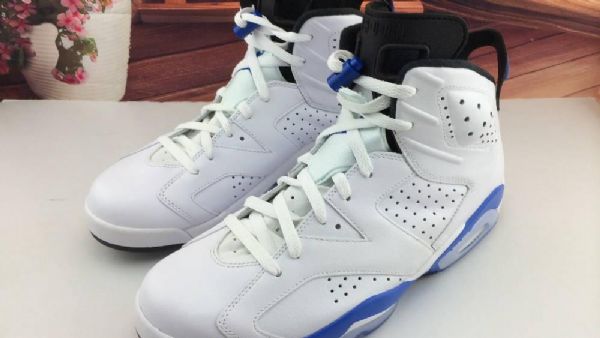 Nike Air Jordan 6 Retro-urheilukengät Miehille Valkoinen Sininen