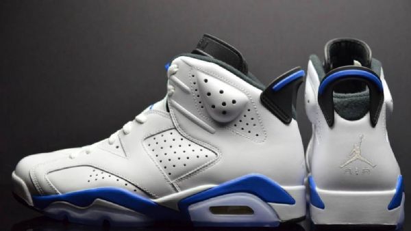 Nike Air Jordan 6 Retro-urheilukengät Miehille Valkoinen Sininen