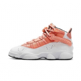 Nike Air Jordan 6 Rings Gs Madder Root Naisten Kengät Coral Valkoinen