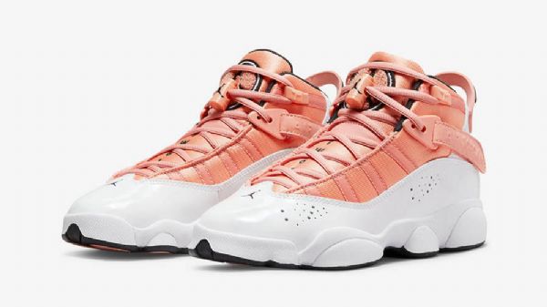 Nike Air Jordan 6 Rings Gs Madder Root Naisten Kengät Coral Valkoinen