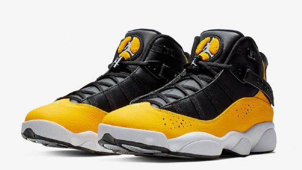 Nike Air Jordan 6 Rings Taksikengät Miehille Musta Keltainen