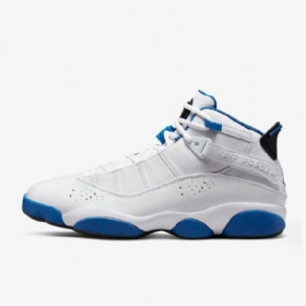 Nike Air Jordan 6 Sormukset Miesten Kengät Valkoinen Harmaa Sininen
