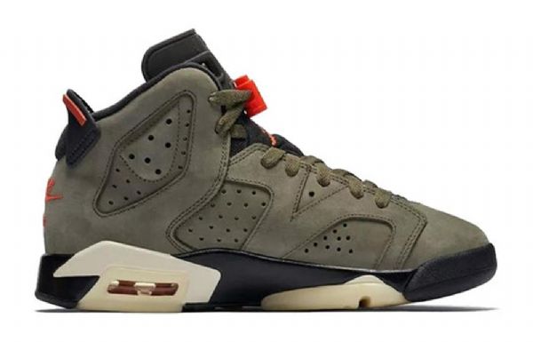 Nike Travis Scott Air Jordan 6 Retro Gs Koripallokengät Miehille Oliivinvihreä