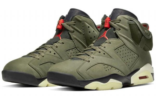 Nike Travis Scott Air Jordan 6 Retro Koripallokengät Miehille Oliivinvihreä